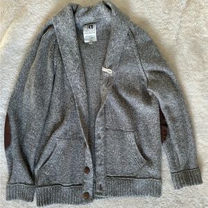 Men Knit Shawl Neck Cardigan Jacket, Large